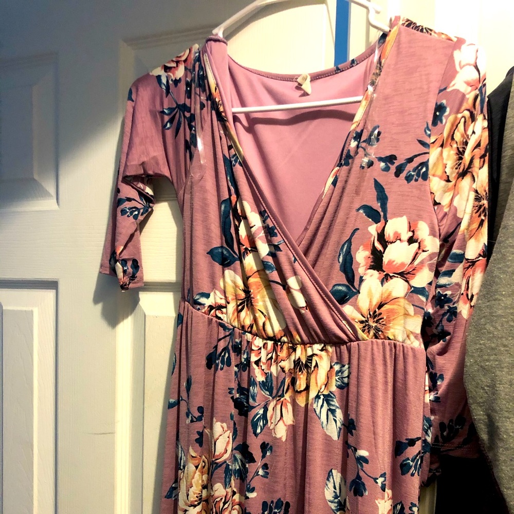 Pink blush maternity dress